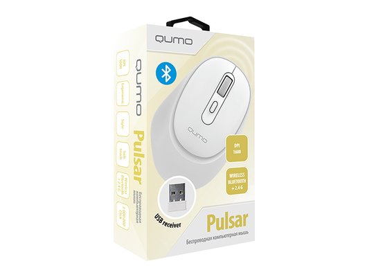 Мышь беспроводная Qumo Pulsar M120 белая